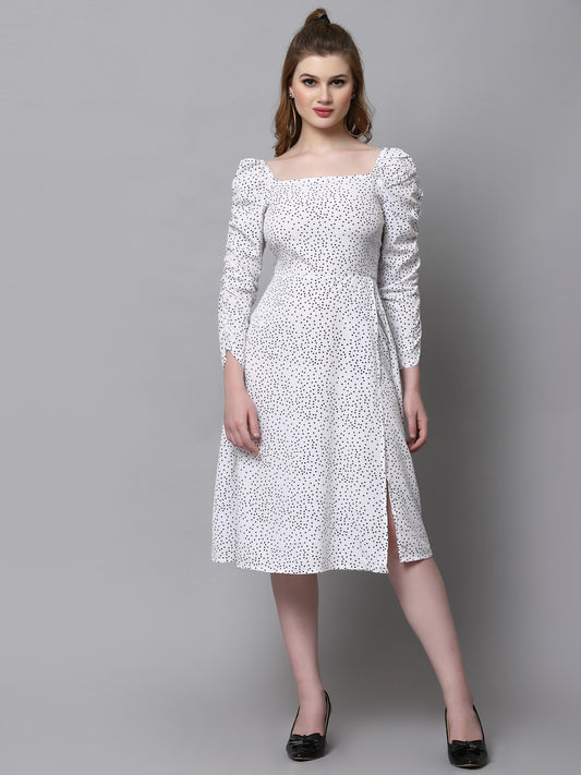 AAYU Women A-Line White Dress