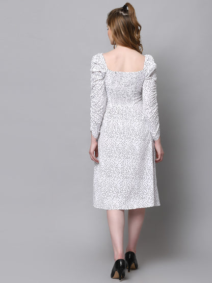 AAYU Women A-Line White Dress