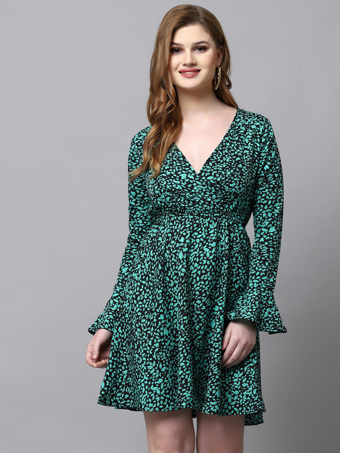 AAYU Women Fit and Flare Green Dress