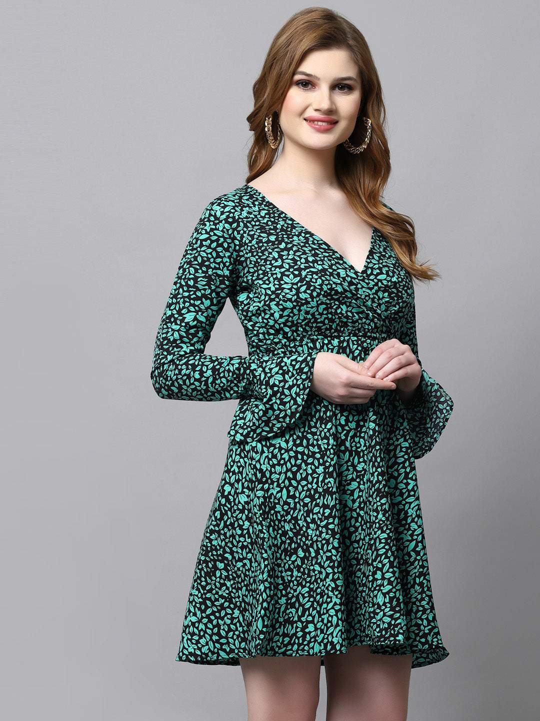 AAYU Women Fit and Flare Green Dress