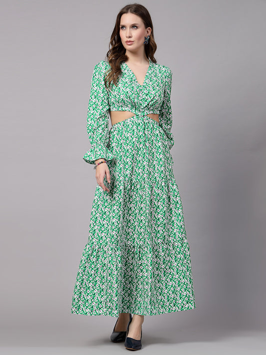 AAYU Women Fit & Flare Green Dress