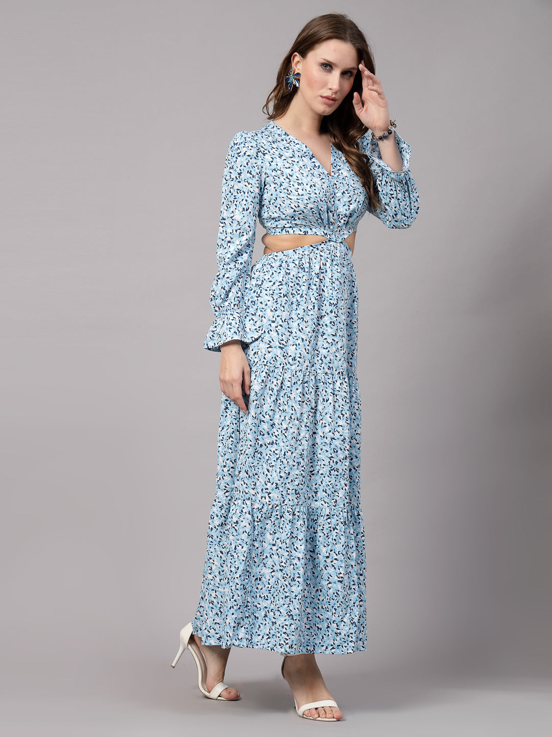 AAYU Women Fit & Flare Light Blue Dress