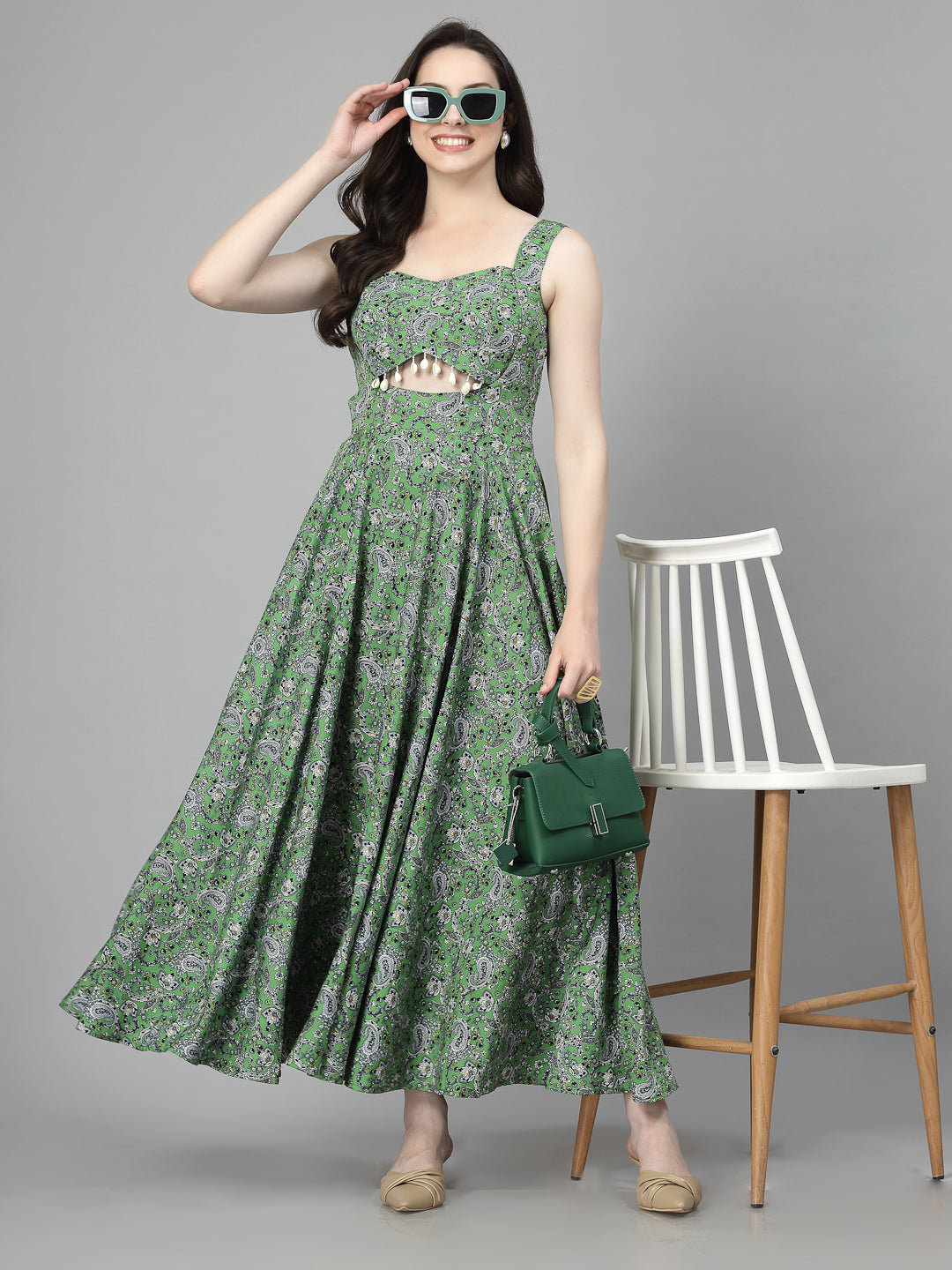 AAYU Women Fit & Flare Green color Dress