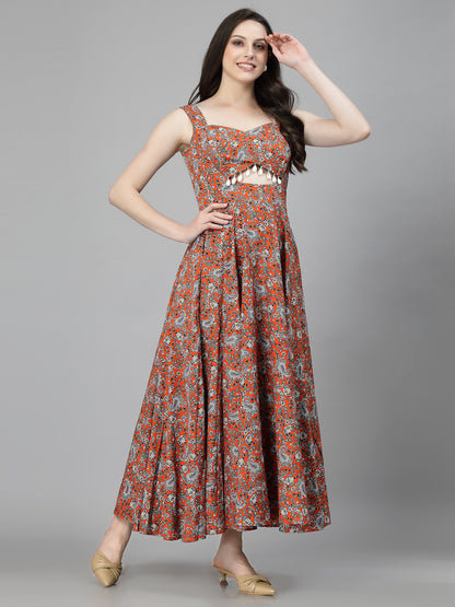 AAYU Women Fit & Flare Orange color Dress