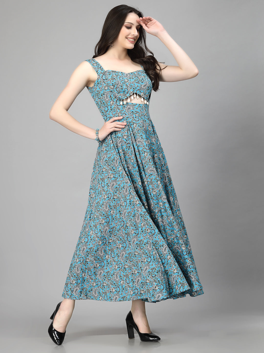 AAYU Women Fit & Flare Skyblue Dress