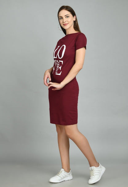 Aayu Women Love Story Printed Slogan Dress