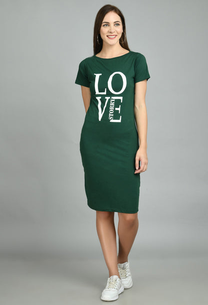 Aayu Women Love Story Printed Slogan Dress