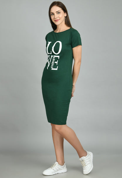 Aayu Women Love Story Printed Slogan Dress