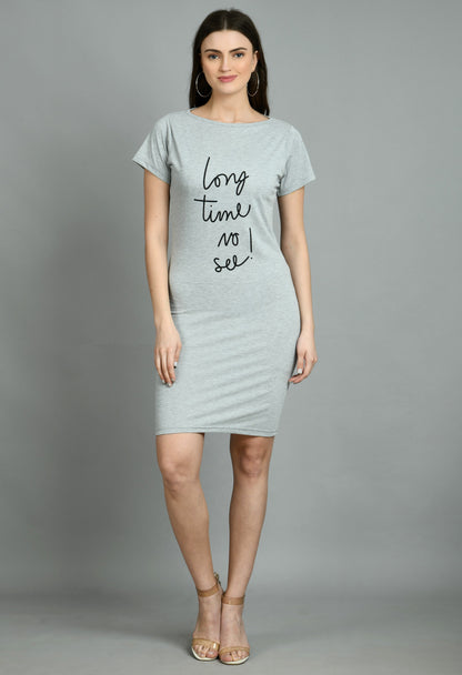 Aayu Women Long Time Slogan Dress