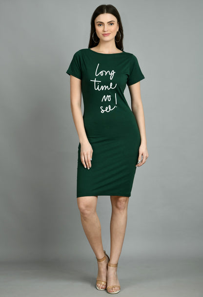 Aayu Women Long Time Slogan Dress