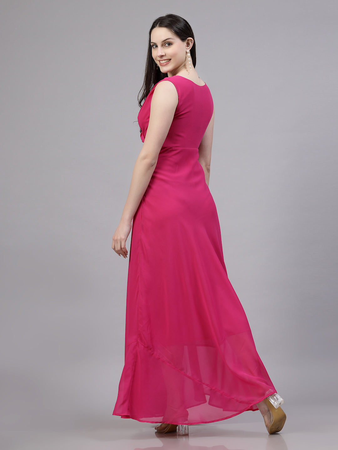 AAYU Women Fit and Flare Fuchsia color Dress