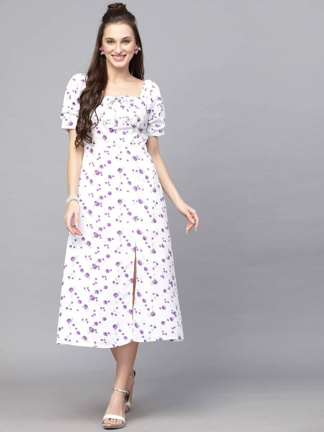 Aayu Women Floral Print yoke Dress