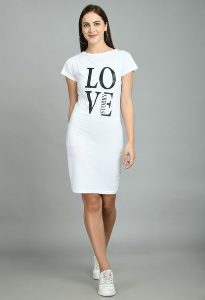 Aayu Women Love Story Printed Slogan Dress