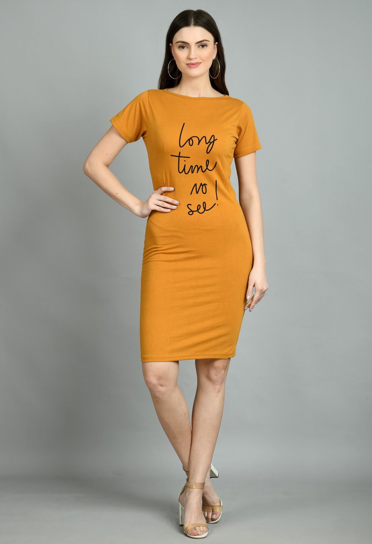 Aayu Women Long Time Slogan Dress