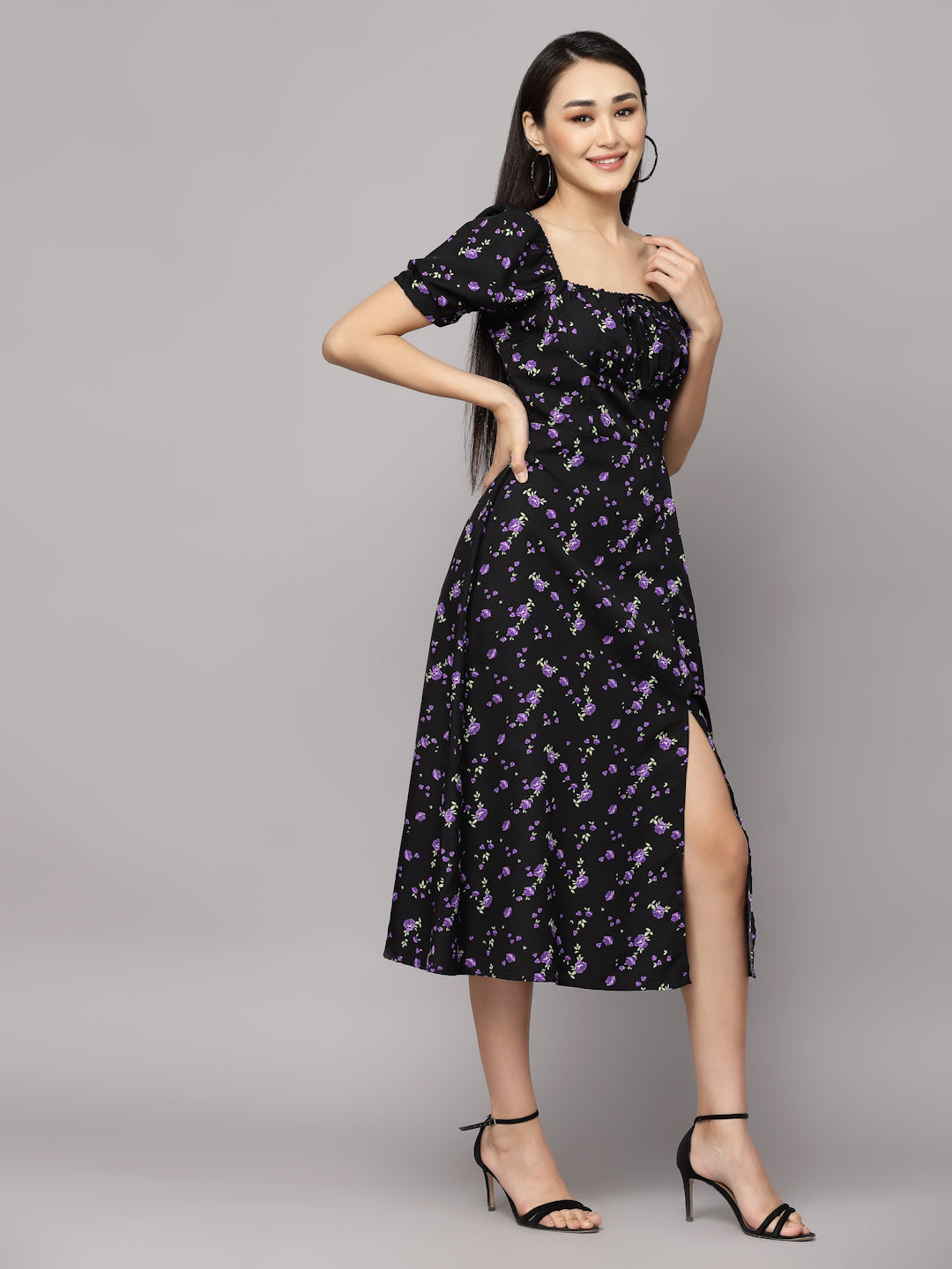 Aayu Women Floral Print yoke Dress