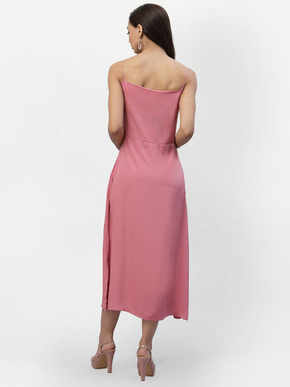 SATIN COWL NECK DRESS
