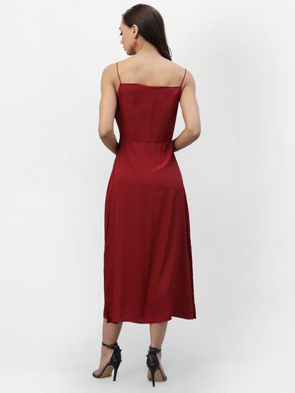 SATIN COWL NECK DRESS