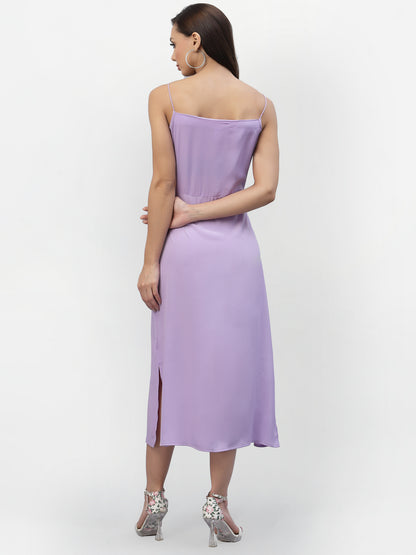 SATIN COWL NECK DRESS