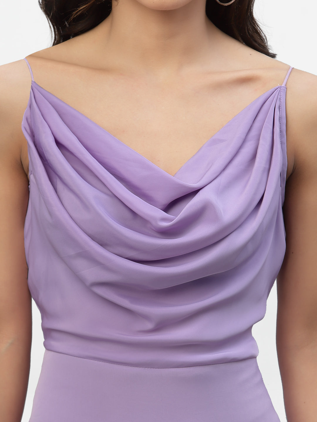 SATIN COWL NEACK DRESS