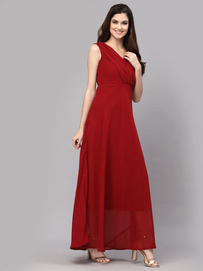 V-Neck Fit & Flare Dress