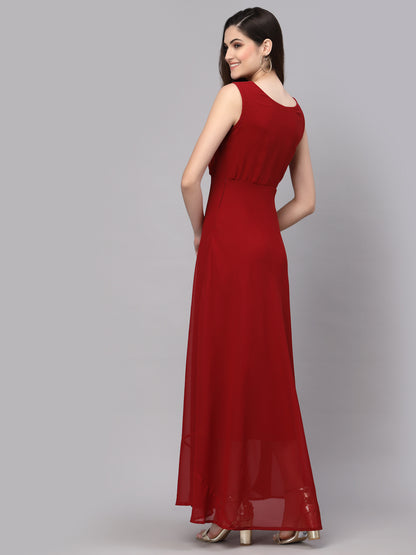 V-Neck Fit & Flare Dress