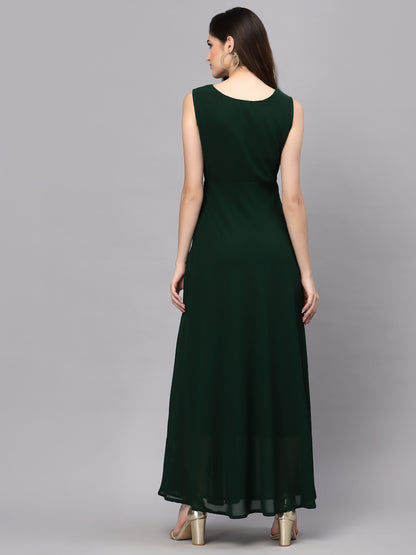 V-Neck Fit & Flare Dress