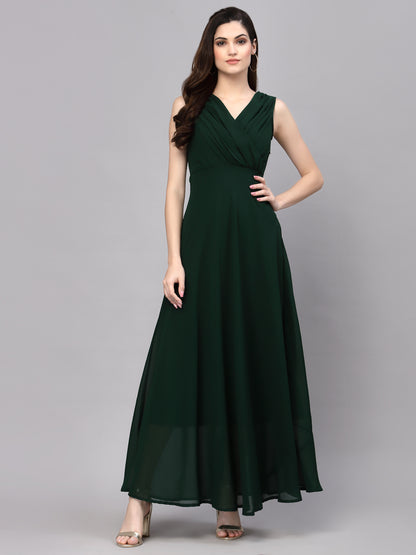 V-Neck Fit & Flare Dress
