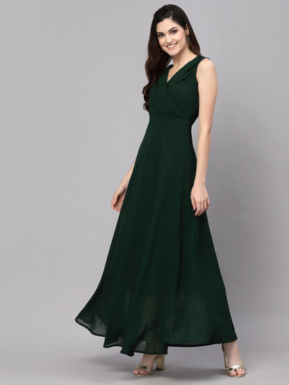 V-Neck Fit & Flare Dress