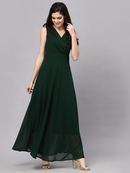 V-Neck Fit & Flare Dress