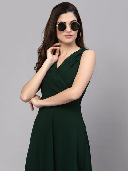 V-Neck Fit & Flare Dress