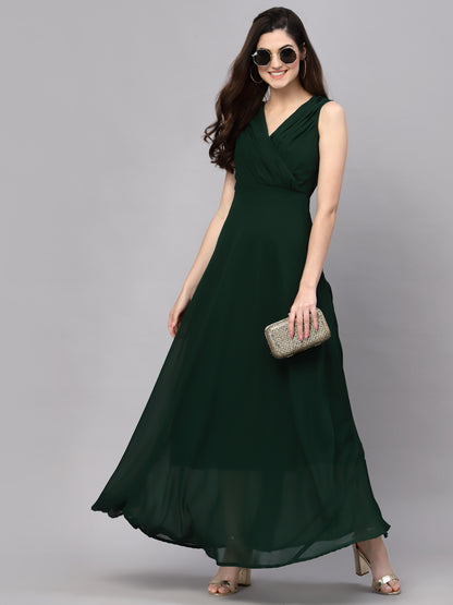 V-Neck Fit & Flare Dress