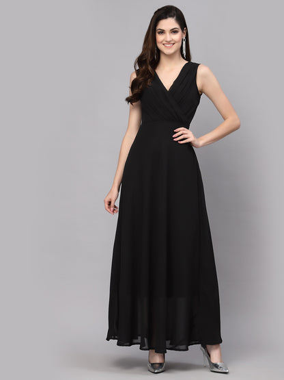 V-Neck Fit & Flare Dress