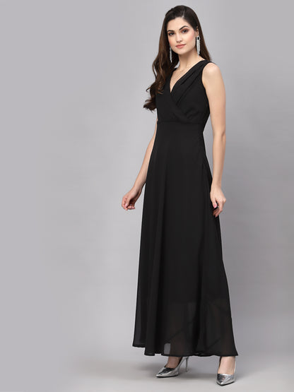 V-Neck Fit & Flare Dress