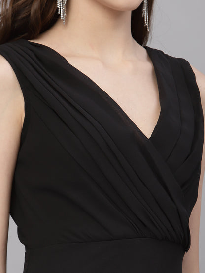 V-Neck Fit & Flare Dress