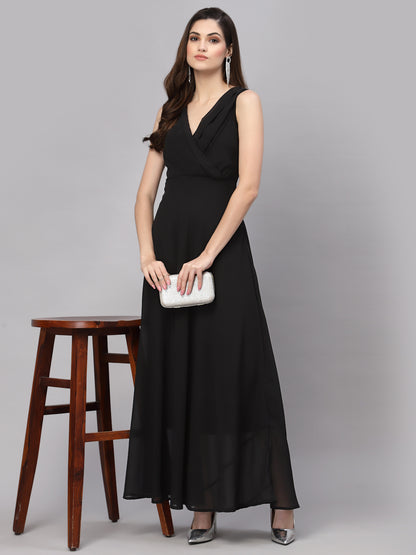 V-Neck Fit & Flare Dress