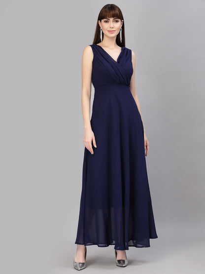 V-Neck Fit & Flare Dress