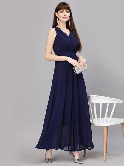 V-Neck Fit & Flare Dress