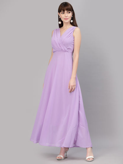 V-Neck Fit & Flare Dress