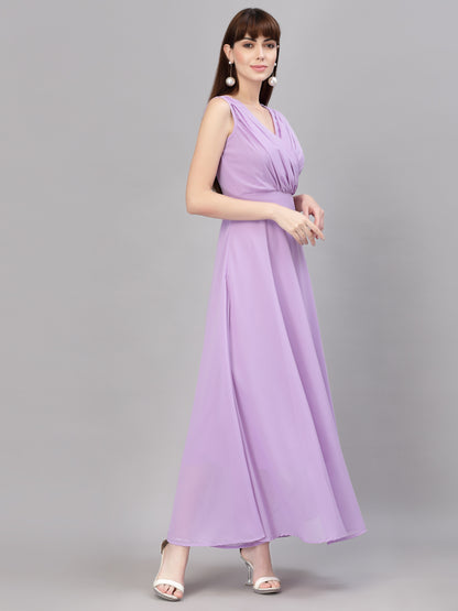 V-Neck Fit & Flare Dress