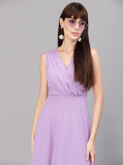 V-Neck Fit & Flare Dress