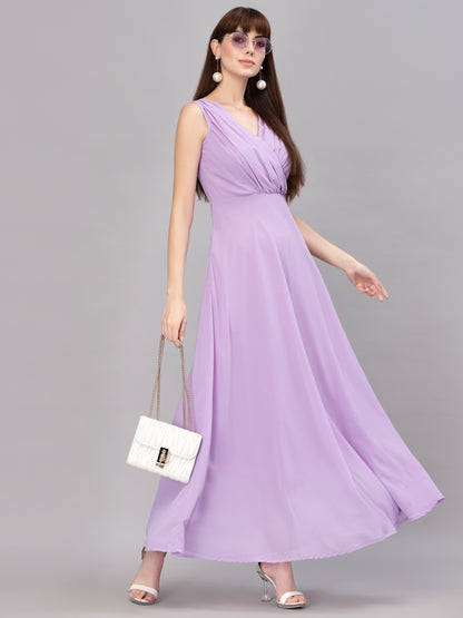 V-Neck Fit & Flare Dress