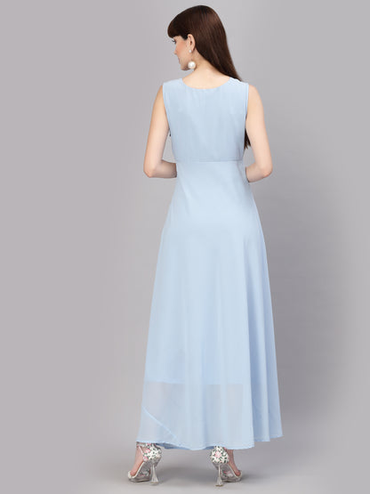 V-Neck Fit & Flare Dress