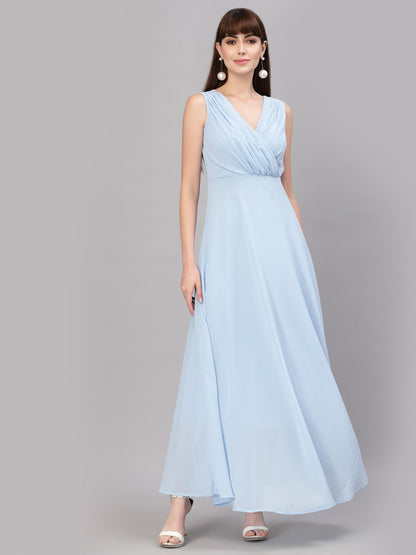 V-Neck Fit & Flare Dress