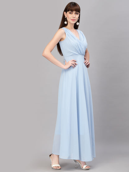 V-Neck Fit & Flare Dress