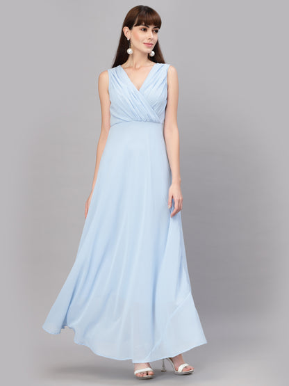 V-Neck Fit & Flare Dress