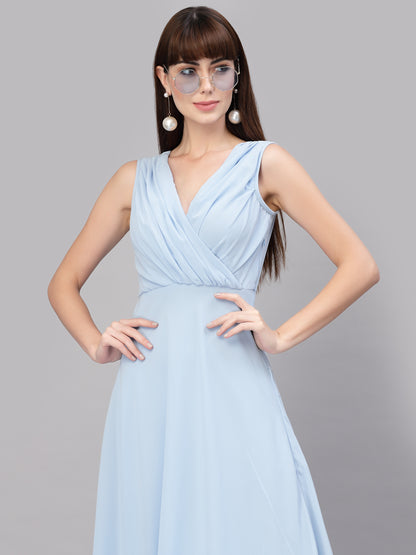 V-Neck Fit & Flare Dress