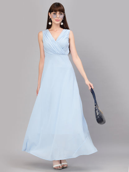 V-Neck Fit & Flare Dress