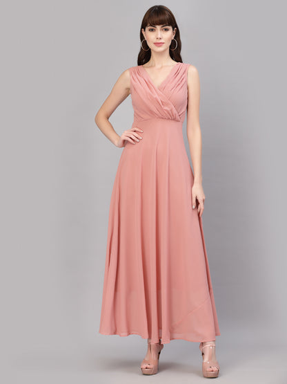 V-Neck Fit & Flare Dress