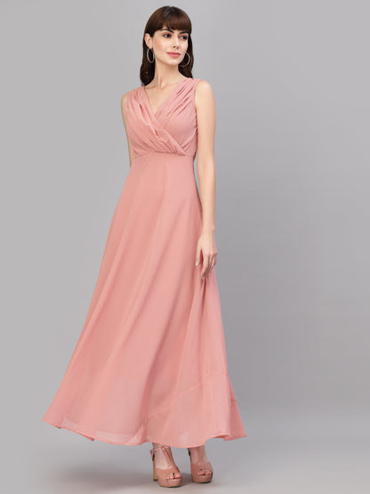 V-Neck Fit & Flare Dress