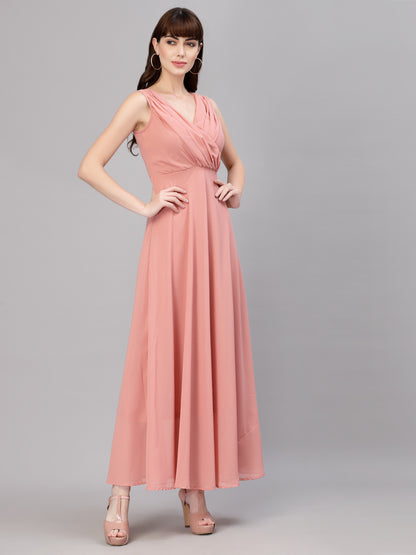 V-Neck Fit & Flare Dress